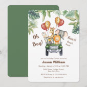 Wild One Tropical Jungle Safari Boy Baby Shower  Kaart (Voorkant / Achterkant)