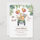Wild One Tropical Jungle Safari Boy Baby Shower  Kaart (Voorkant)