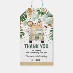 Wild One Tropical Oerwoud Animals Verjaardagsgunst Cadeaulabel