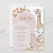 Wild One Tropical Oerwoud Boho Safari Baby shower Kaart (Voorkant)