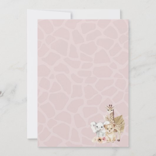 Wild One Tropical Oerwoud Boho Safari Baby shower Kaart (Achterkant)