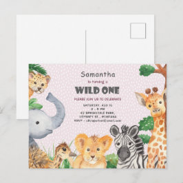 Wild One Tropical Oerwoud Camp 1e Verjaardagsuitno Briefkaart