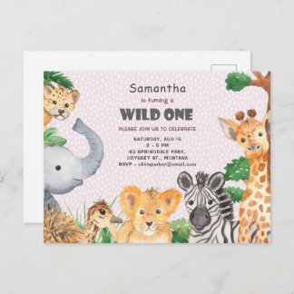 Wild One Tropical Oerwoud Camp 1e Verjaardagsuitno Briefkaart