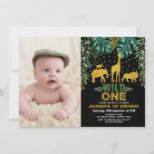 Wild One Tropical Oerwoud Safari 1e verjaardagsfee Kaart (Voorkant)