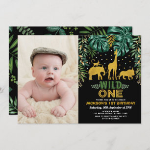 Wild One Tropical Oerwoud Safari 1ste verjaardag Kaart