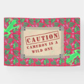 Wild One Tropical Rainforest Birthday Custom Spandoek (Horizontaal)
