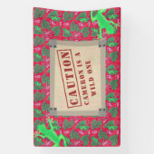 Wild One Tropical Rainforest Birthday Custom Spandoek (Verticaal)