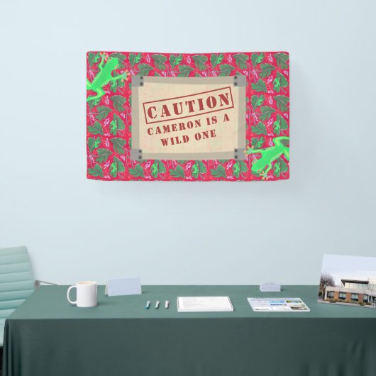 Wild One Tropical Rainforest Birthday Custom Spandoek (Beurs)