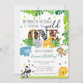 Wild One Tropical Safari Animal 1ste verjaardag Kaart (Voorkant)