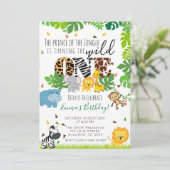 Wild One Tropical Safari Animal 1ste verjaardag Kaart (Staand voorkant)