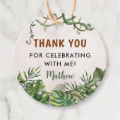 Wild One Tropical Safari Eerste Verjaardag Bedankjes Labels (Voorkant)