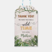 Wild One Tropical Safari Eerste Verjaardag Cadeaulabel (Voorkant)