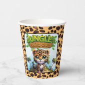 WILD ONE Tropical Safari Leopard Character Cat 🐆 Papieren Bekers (Voorkant)