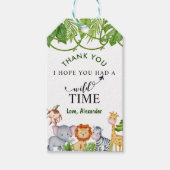 Wild One Tropical Safari Oerwoud Birthday Cadeaulabel (Voorkant)