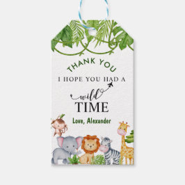 Wild One Tropical Safari Oerwoud Birthday Cadeaulabel