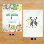 Wild One Tropical Safari Oerwoud Dieren Verjaardag Kaart