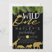 Wild One Tropical Wilde Dingen Black White Stripe Kaart (Voorkant)