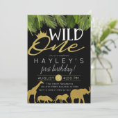 Wild One Tropical Wilde Dingen Black White Stripe Kaart (Staand voorkant)