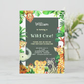 Wild One Tropisch regenwoud Whimsical Verjaardag Kaart (Staand voorkant)