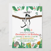 Wild One Tuxedo Kat Kinder 1e verjaardag Uitnodigi Kaart (Voorkant)
