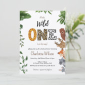 Wild One typografie baby shower QR-code Kaart (Staand voorkant)