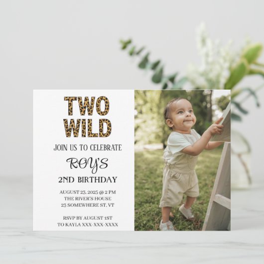 WILD ONE-UITNODIGING KAART (Staand voorkant)