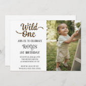 WILD ONE-UITNODIGING KAART (Voorkant / Achterkant)