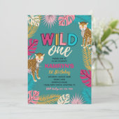 Wild ONE Uitnodiging | Uitnodiging van Girl Wild O (Staand voorkant)