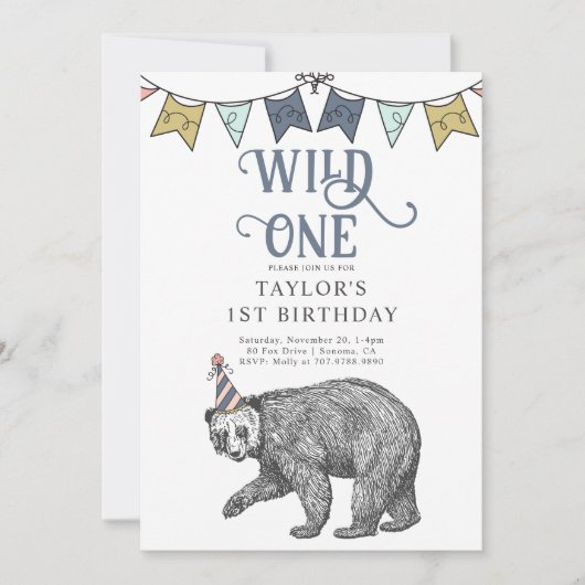 Wild One Verjaardag | 1e verjaardag Kaart (Voorkant)