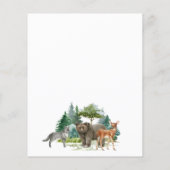 Wild One verjaardag bos bosdieren budget Flyer (Achterkant)