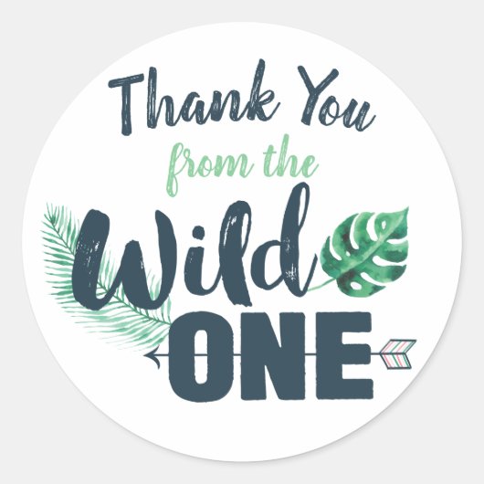 Wild ONE Verjaardag Dank u Sticker (Voorkant)