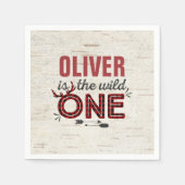 Wild One Verjaardag Party Napkin Lumberjack Wild O Servetten (Voorkant)