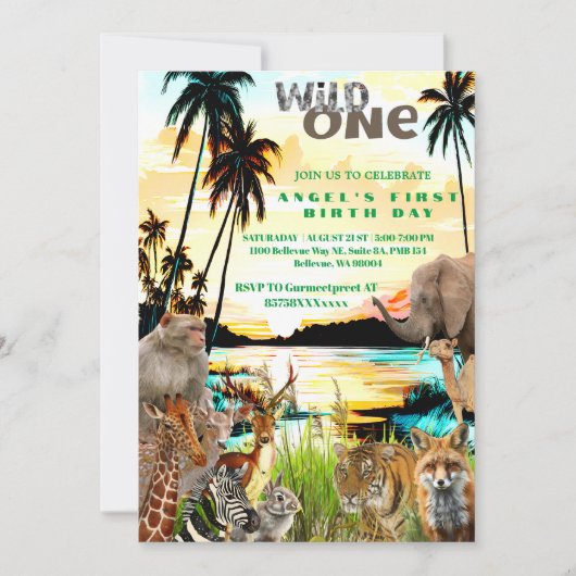 WILD ONE VERJAARDAG UITNODIGING (Voorkant)