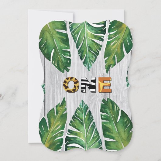 Wild One verjaardag uitnodiging. Girl oerwoud Safa Kaart (Achterkant)