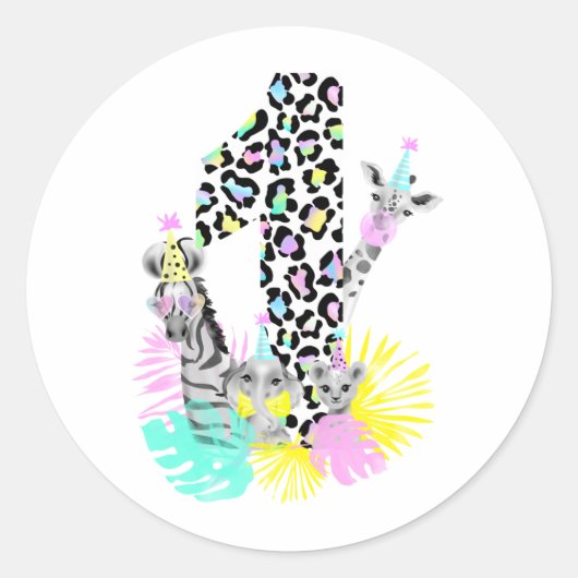 Wild ONE-verjaardagssticker Ronde Sticker (Voorkant)