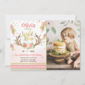 Wild One-verjaardagsuitnodiging Eerste verjaardag  Kaart (Voorkant)