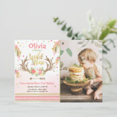 Wild One-verjaardagsuitnodiging Eerste verjaardag  Kaart (Staand voorkant)