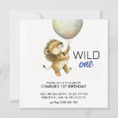 Wild One verjaardagsuitnodiging, Leeuw 1e verjaard Save The Date (Voorkant)