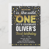 Wild One verjaardagsuitnodiging Modern Wild One Pa Kaart (Voorkant)