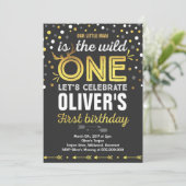 Wild One verjaardagsuitnodiging Modern Wild One Pa Kaart (Staand voorkant)