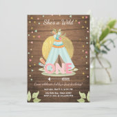 Wild One verjaardagsuitnodiging Teepee Boho Girl H Kaart (Staand voorkant)