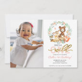 Wild One verjaardagsuitnodigingen met foto Kaart (Voorkant)