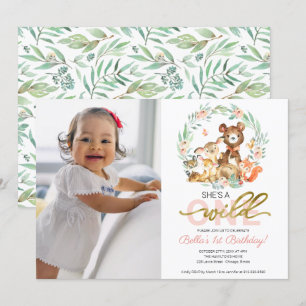 Wild One verjaardagsuitnodigingen met foto Kaart