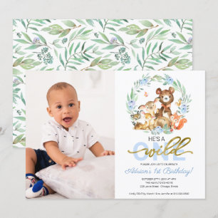 Wild One verjaardagsuitnodigingen met foto Kaart