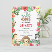 Wild One Viering-Safari Avontuur Extravaganza Kaart (Staand voorkant)