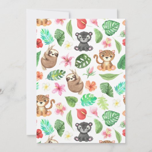 Wild One Viering-Safari Avontuur Extravaganza Kaart (Achterkant)