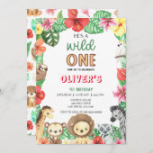 Wild One Viering-Safari Avontuur Extravaganza Kaart (Voorkant / Achterkant)