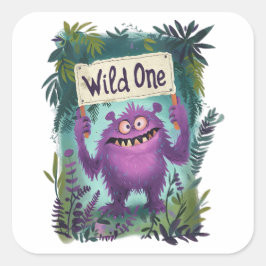 Wild One Vierkante Sticker