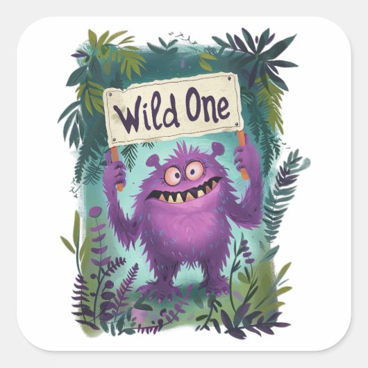 Wild One Vierkante Sticker (Voorkant)