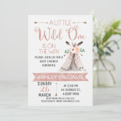 Wild One Waterverf Baby shower Uitnodiging (Staand voorkant)